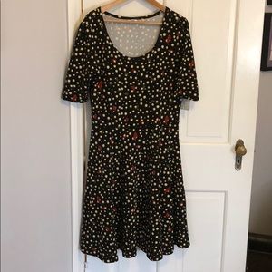 LuLaRoe Nicole NWT 2XL polka dot black dress